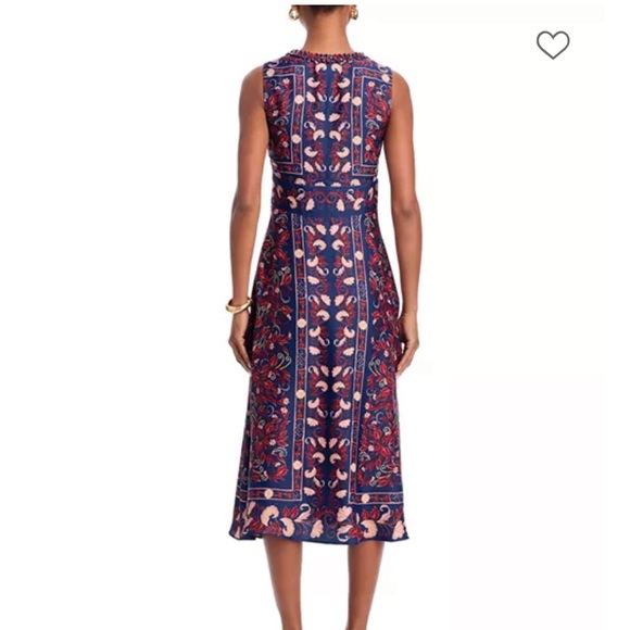 ‼️DELETING FRIDAY‼️Farm Rio boho floral scarf navy blue midi dress - NWT - Picture 2 of 8